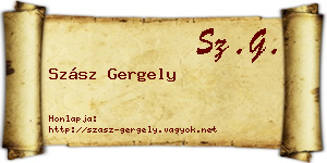 Szász Gergely névjegykártya